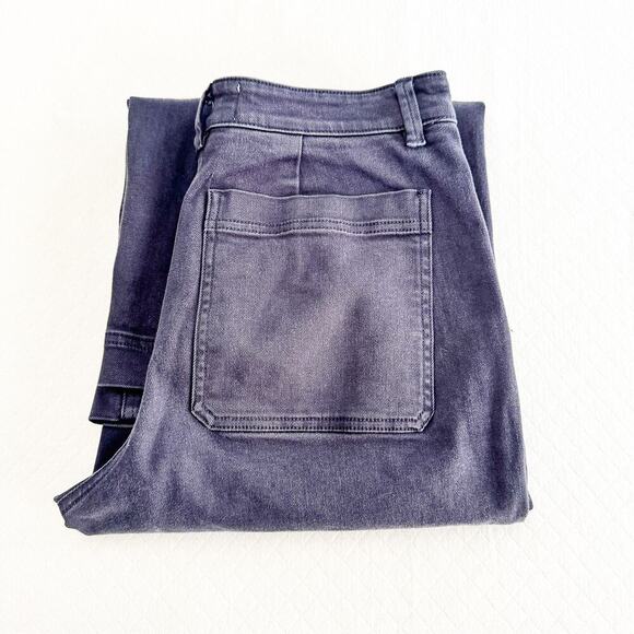 Everlane Cropped Wide Regular Dark Gray Wash Denim Jeans Size 8 - Picture 1 of 8